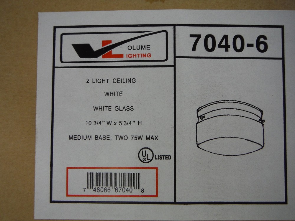 Volume Lighting Ceiling Fixture White 7040-6