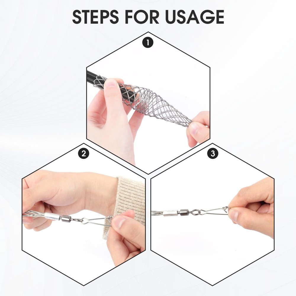 8 Pcs Cable Puller Socks, 1/2 to 3/4 Inch & 4-25mm Wire Pulling Grip Kit, Gal...