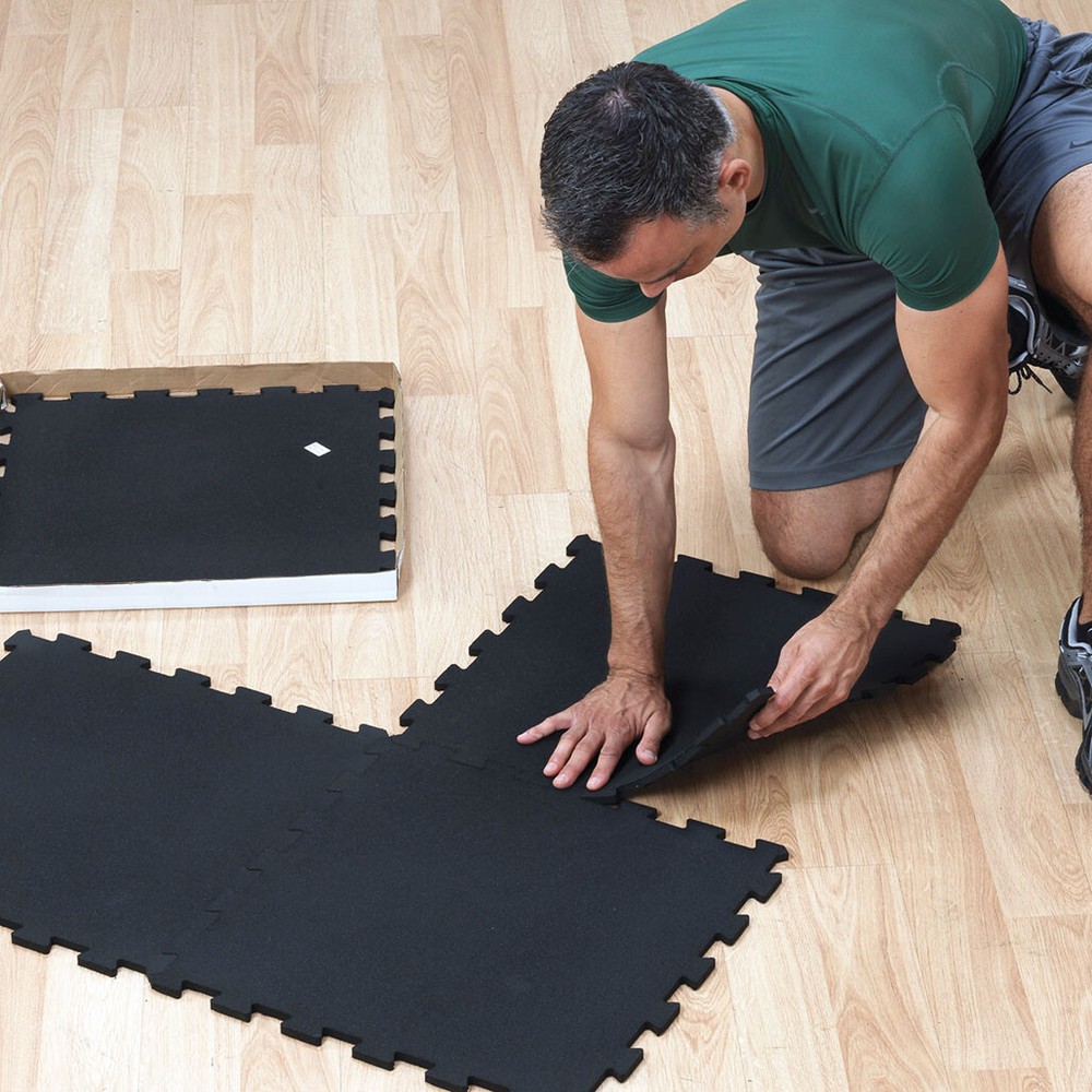 Body-Solid Tools Interlocking Rubber Flooring Box of 4