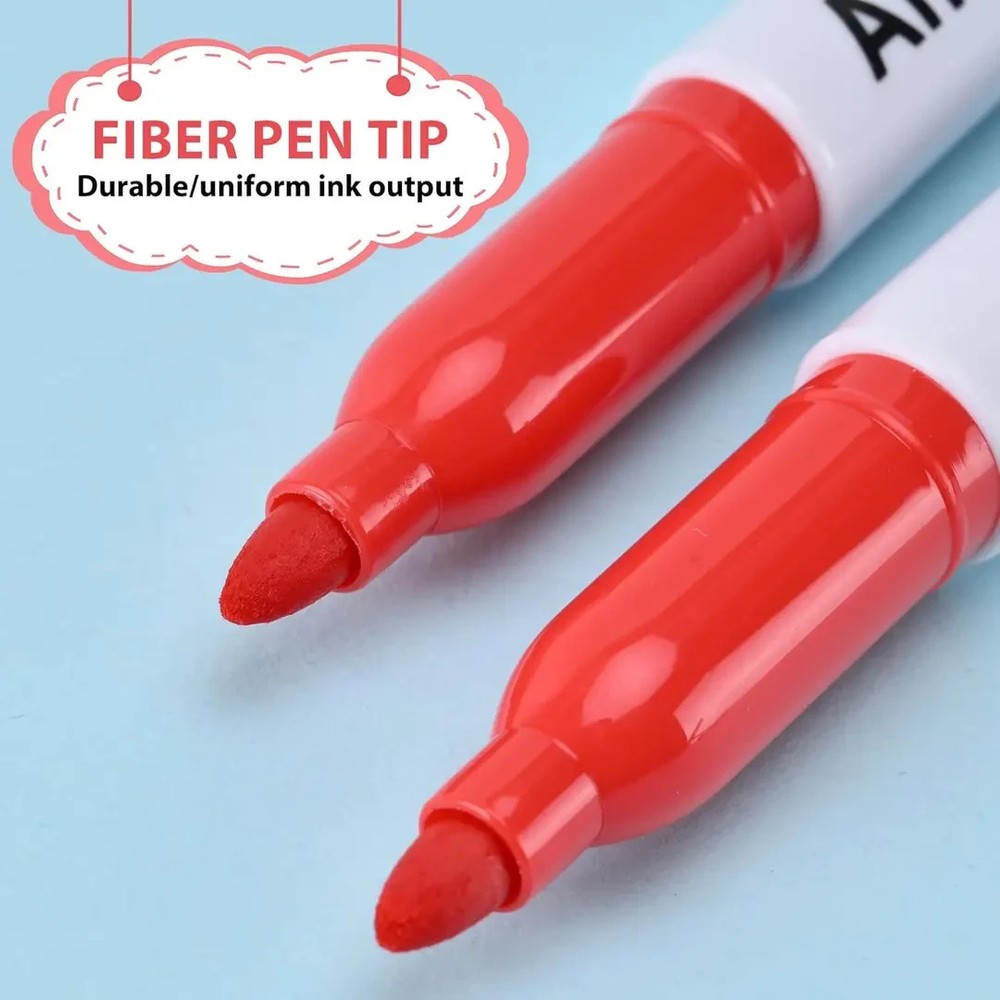 Affisure Red Permanent Markers Bulk, 75 Count, Fine Point Marker