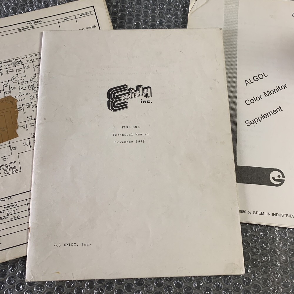 Original  ARCADE  GAME  owners manual ￼Fire One Exidy