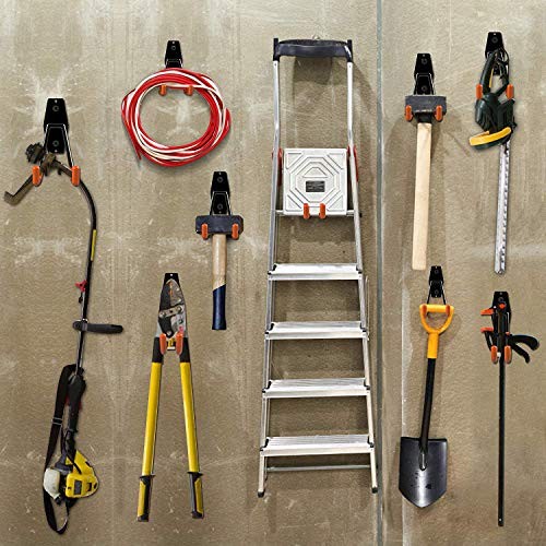 Garage Hooks, 12 Pack Wall Storage Hanger with 2 Extension 12 Pack Orange Hooks