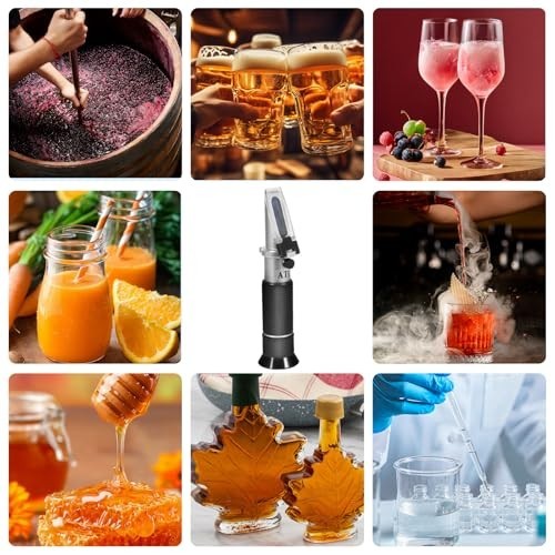 Dual Scale Refractometer with ATC - Brix & Specific Gravity for Wine & Beer Brew