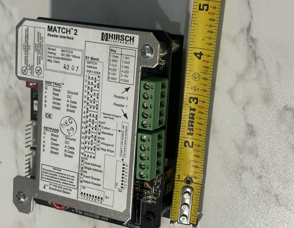 HIRSCH ELECTRONICS Match 2 Reader Interface