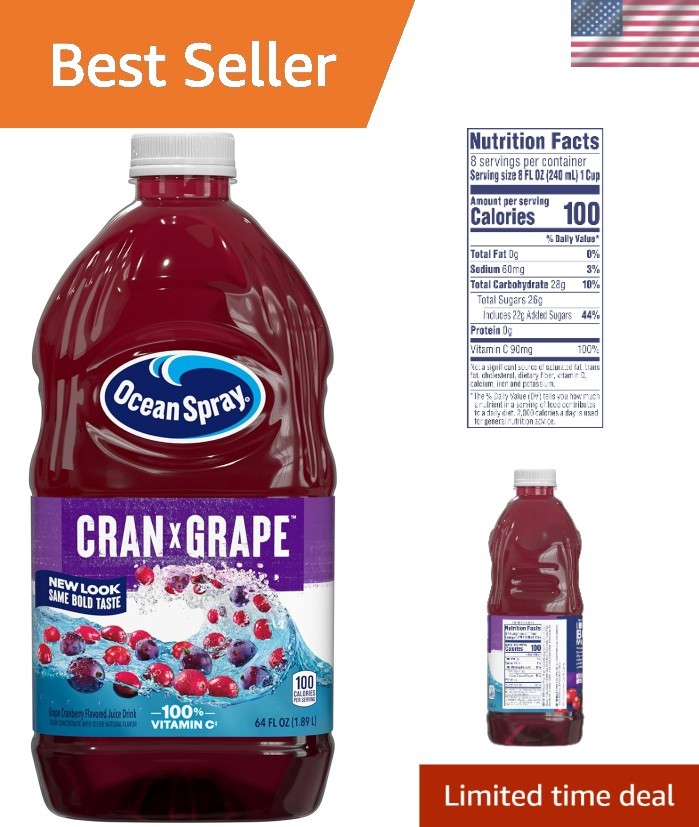 Cran-Grape Cranberry Grape Juice Drink, 64 Fl Oz Bottle