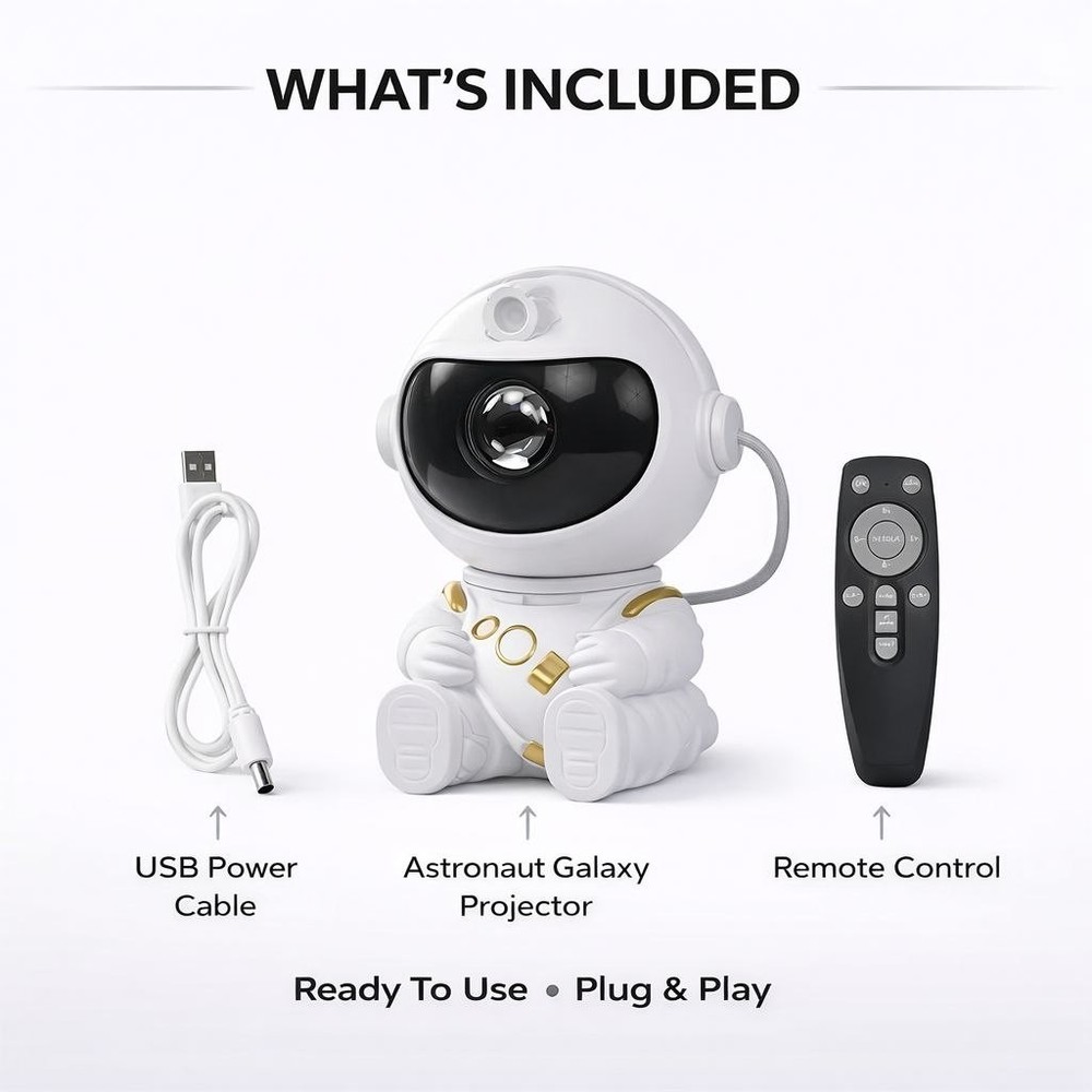 Astronaut Galaxy Star Projector Night Light