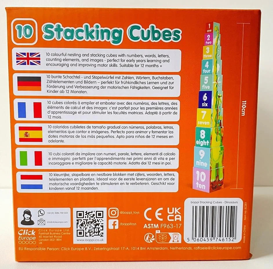 Boppi Stacking Cubes - Dinosaurs
