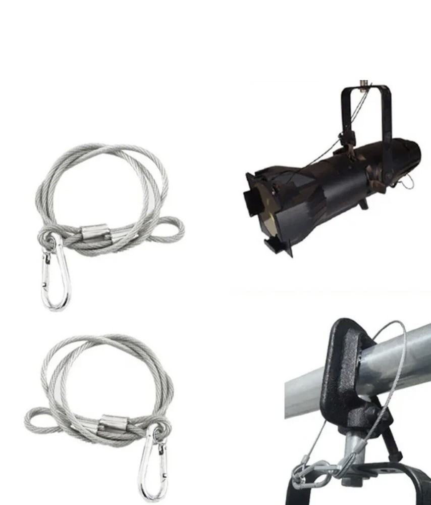 Stage Light Safety Cables 47”, Stainless Steel Security Cable.Multi Use/4PCS SET