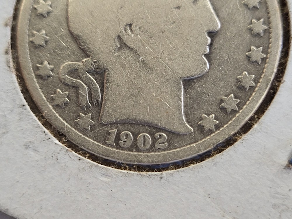 1902-P Barber Silver Half Dollar - Circulated - Good
