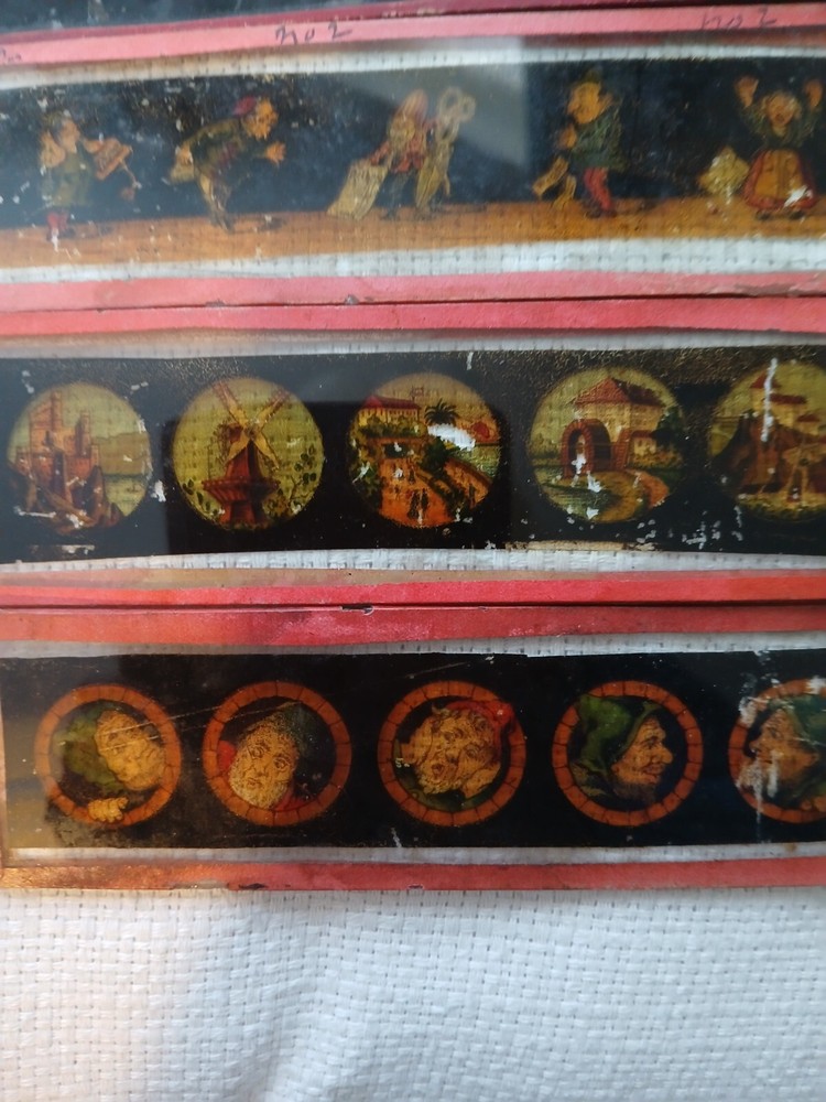 victorian magic lantern push slides