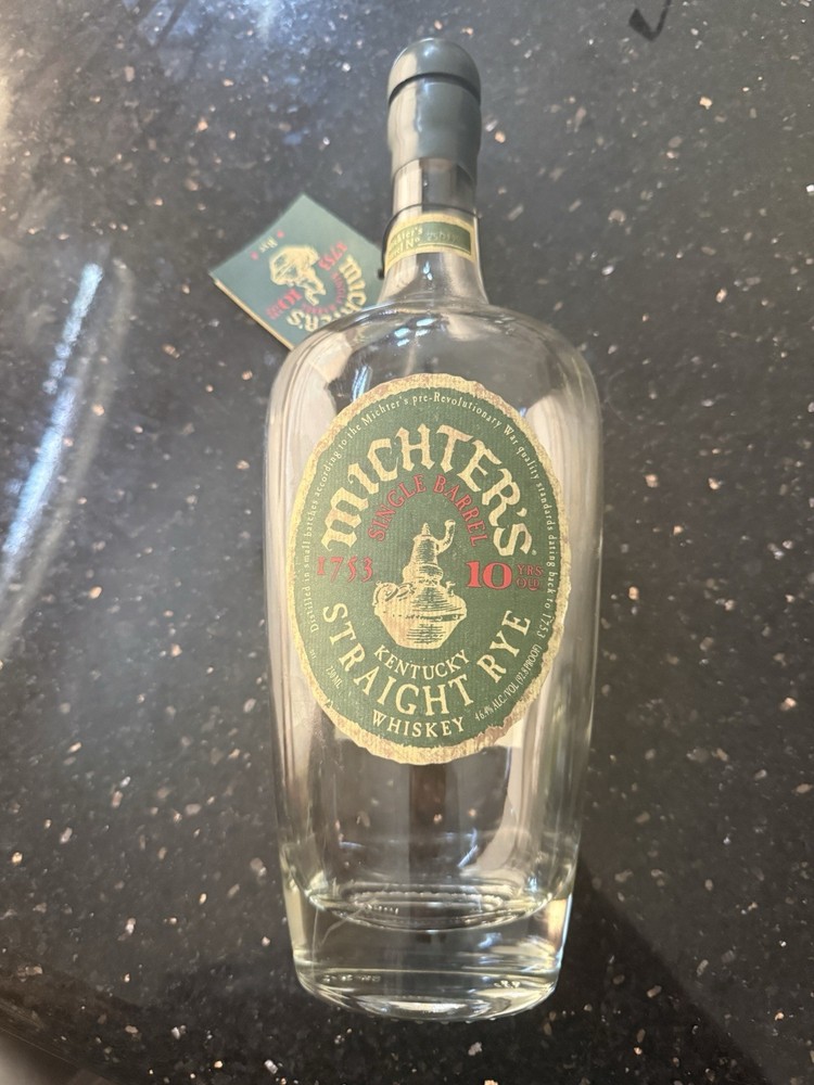Michters Rye 10yr Single Barrel Empty Bottle