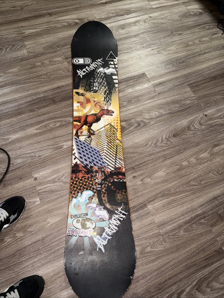 Sapient Evolution 157cm Snowboard - Made in Austria - Dinosaur/T-Rex Graphic