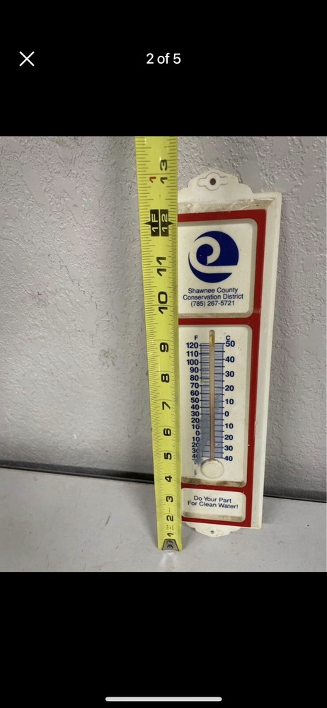 Vintage Shawnee County Conservation District Thermometer Wall NLHB