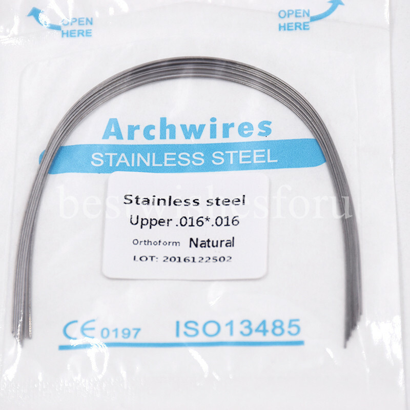 Dental Orthodontic Stainless Steel Rectangular Arch Wire Natural 10 Pcs/Pack