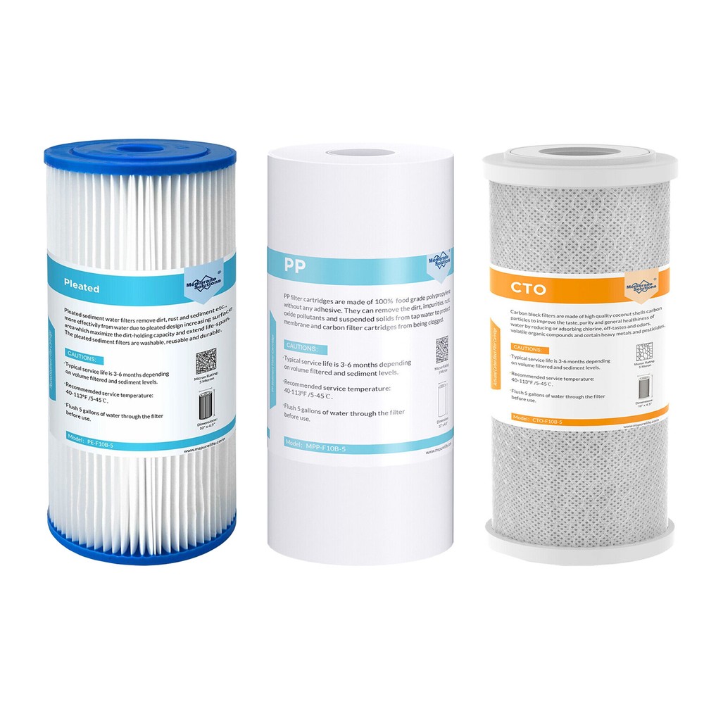 SimPure 10" x 4.5" Clear Whole House Water Filter Housing Filtration System Home