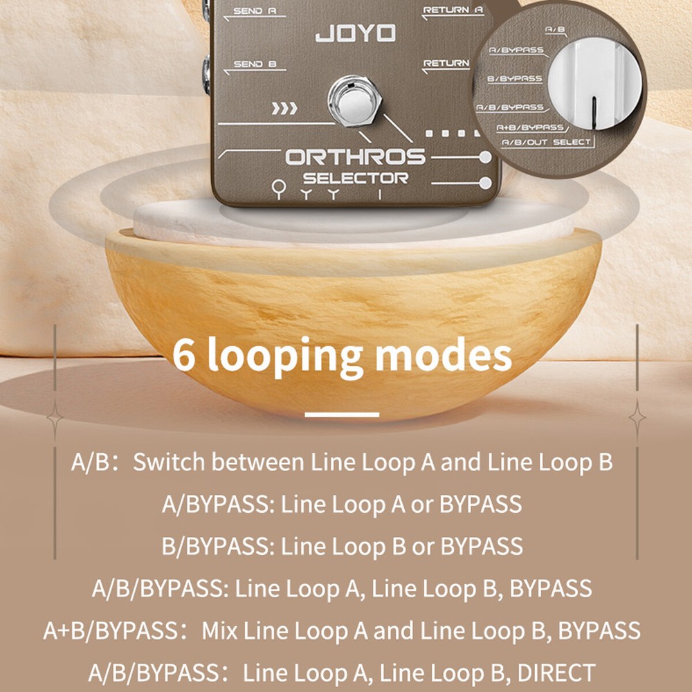 JOYO Loop Guitar Effect Pedal 6 Looping Modes 2 Line Loop JF-24 Selector Pedal