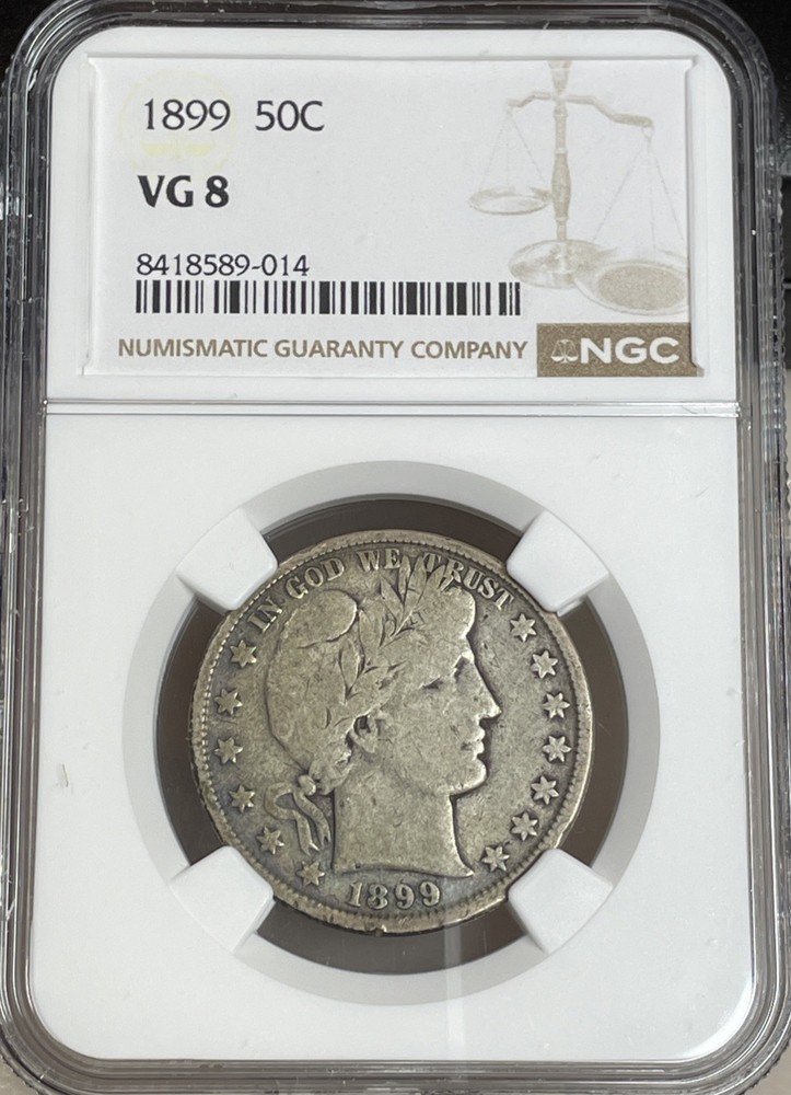 1899 Barber Half Dollar 50c NGC VG 8 Very Good