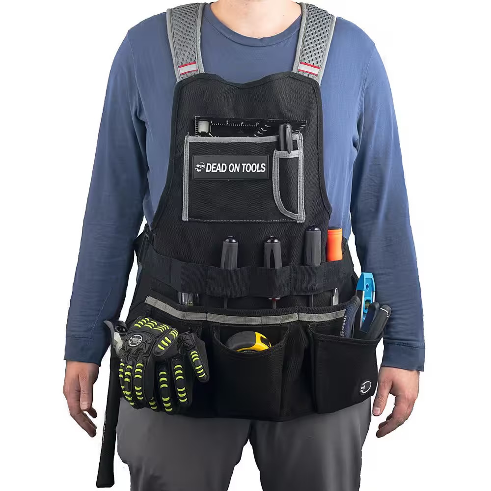 Heavy-Duty 24 Oz. Canvas Tool Work Apron-Bib Style