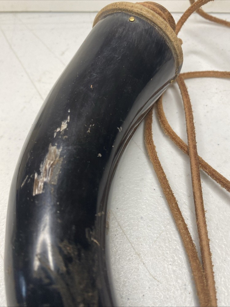 MUZZLE LOADER BLACK POWDER HORN 7” RE-ENACTMENT