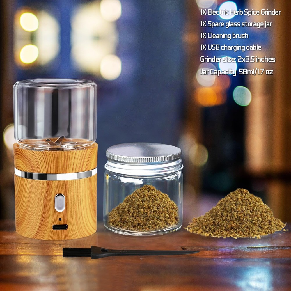 Electric Herb Grinder, Spice Grinder Rechargeable Automatic herb grinder Mini...