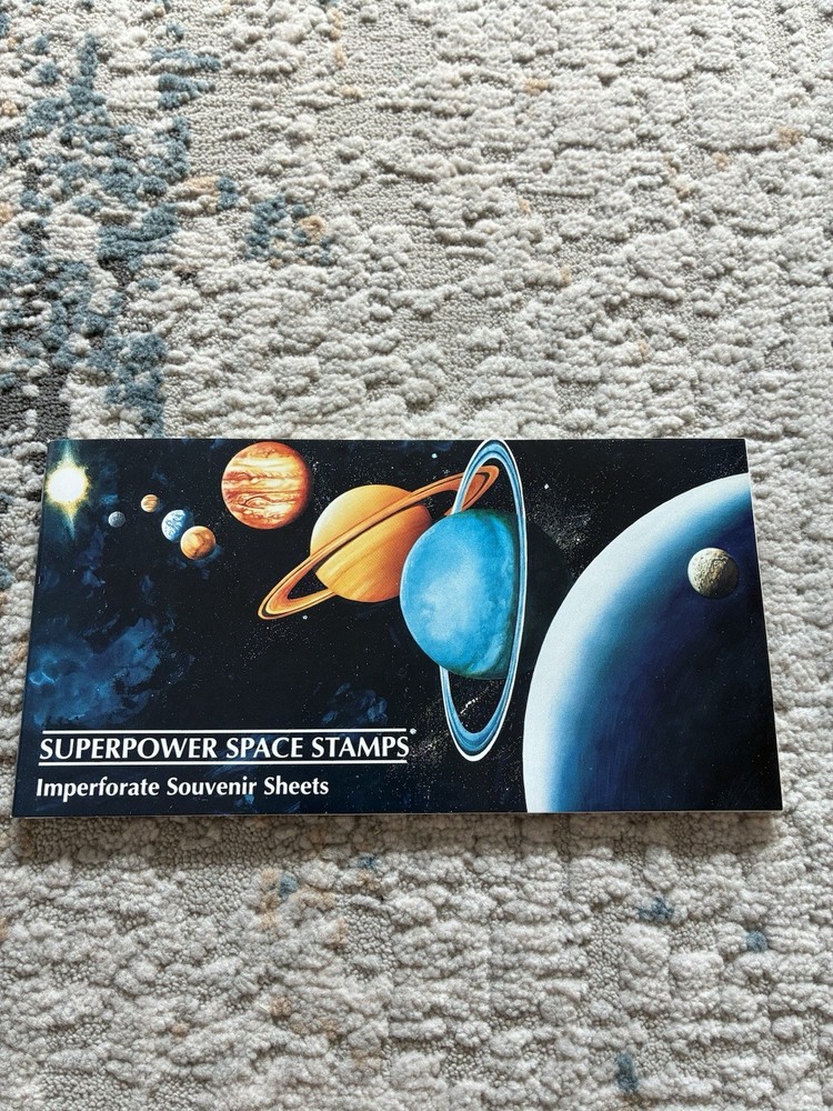 SUPERPOWER SPACE STAMPS. SOUVENIR SHEETS. FLEETWOOD FOLDER. 1989. Mint.