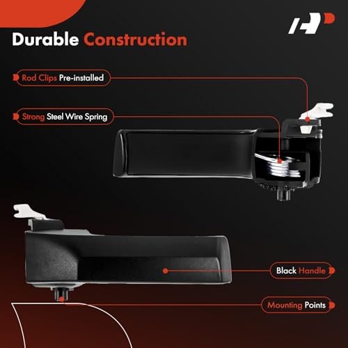 Rear Right Passenger Side Interior Door Handle Compatible with Ram 1500 2011