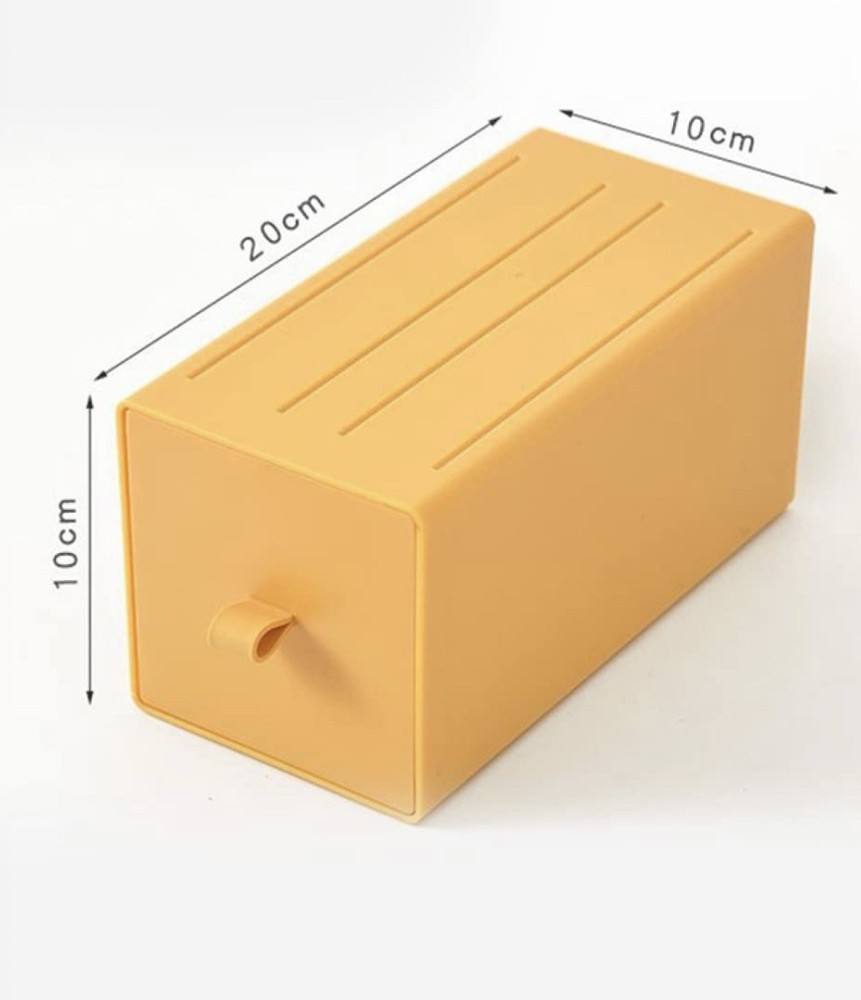 Desktop Drawer Stackable Storage Case Yellow