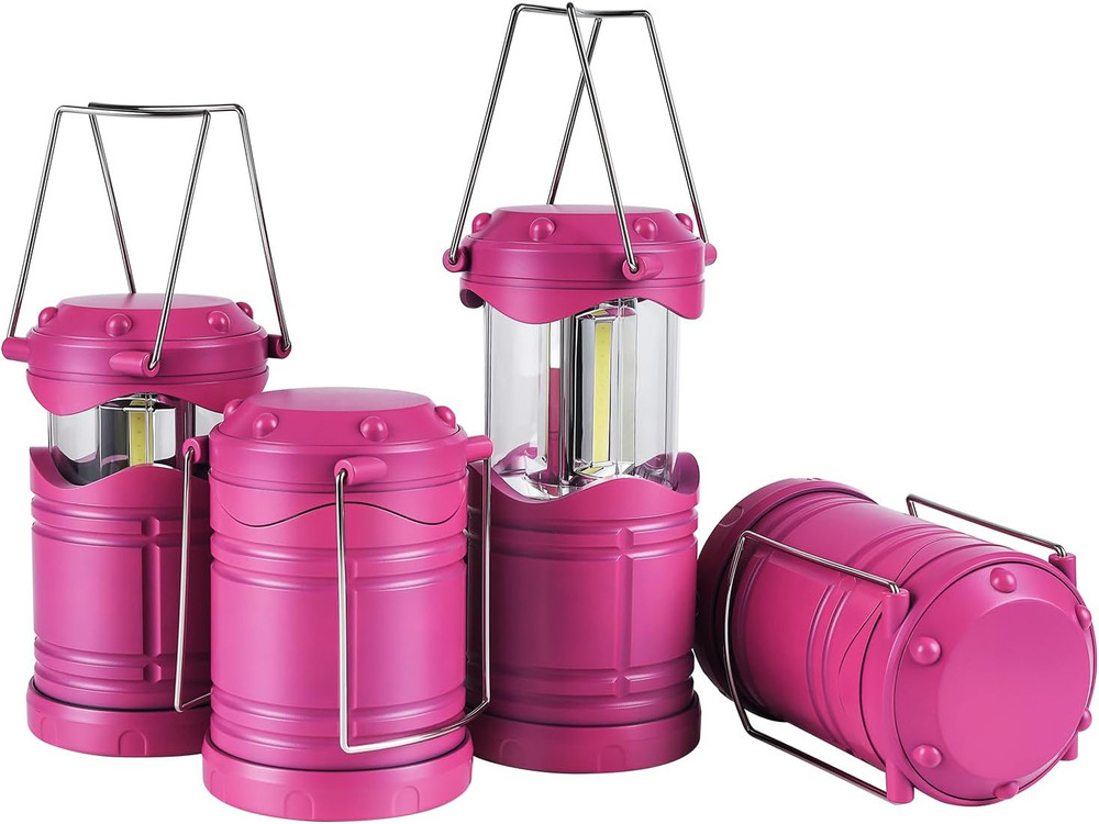 4PC LED Camping Lantern,Battery Powered Flashlight for Power Outages-Collapsible