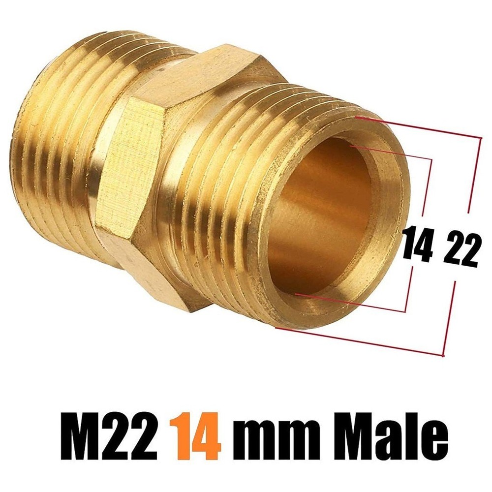 Solid Brass Pressure Washer M22 15mm X M22 15mmHose Connector Replacements
