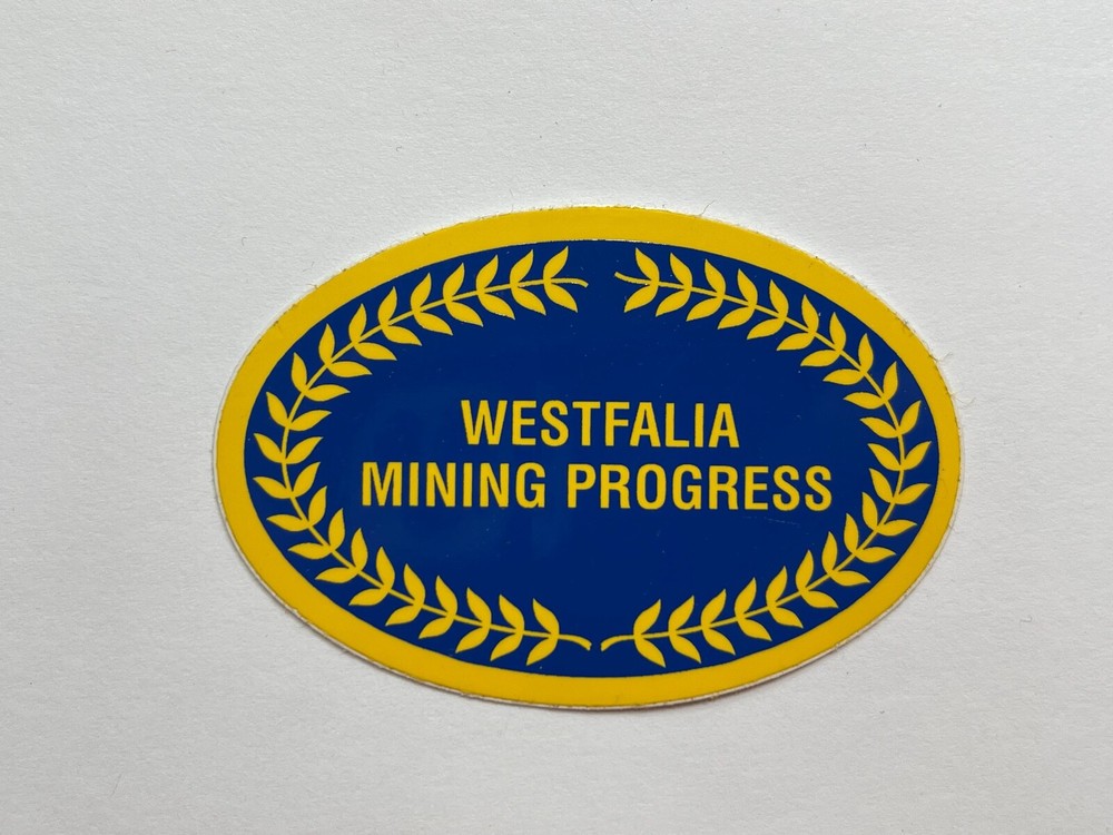 Vintage Westfalia Mining Progress - Mining Sticker (2 3/4 Inches)