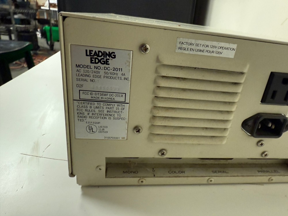 Vintage LEADING EDGE Model: DC-2011 Computer - Tested to turn on