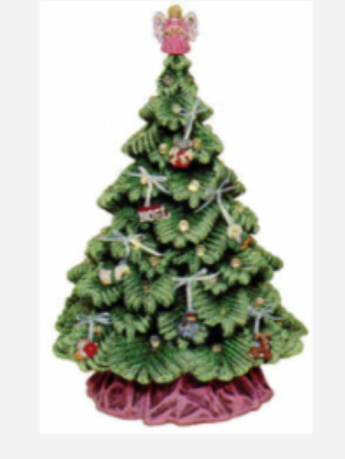9" Spruce Tree & base w/ light kit  ceramic bisque