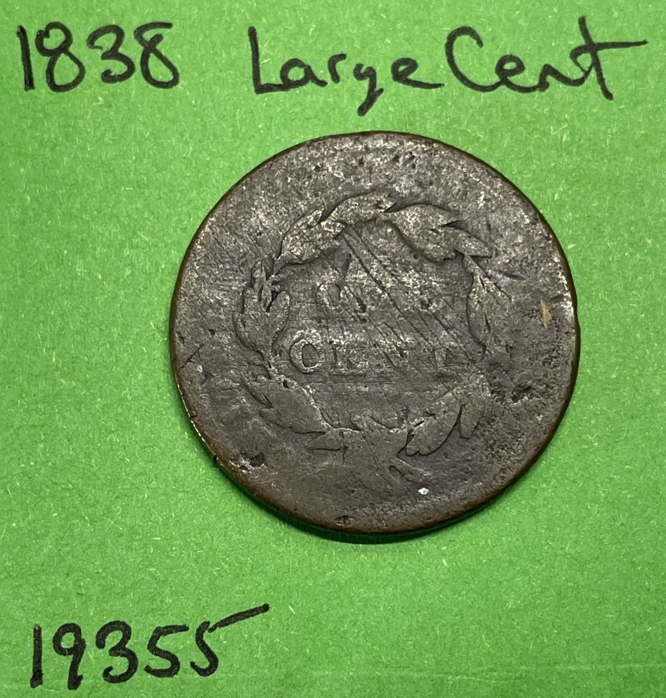 1838 Coronet Head Large Cent 1c Fair See Photos