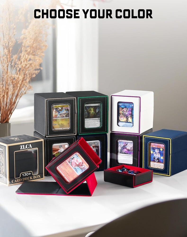 MTG Commander Deck Box with Display Window, Card Deck Box Holds 100 Double-Sleev