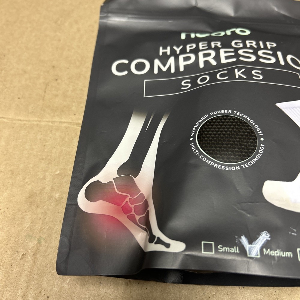 Nooro HYPER GRIP COMPRESSION SOCKS SIZE MEDIUM Black- Sealed