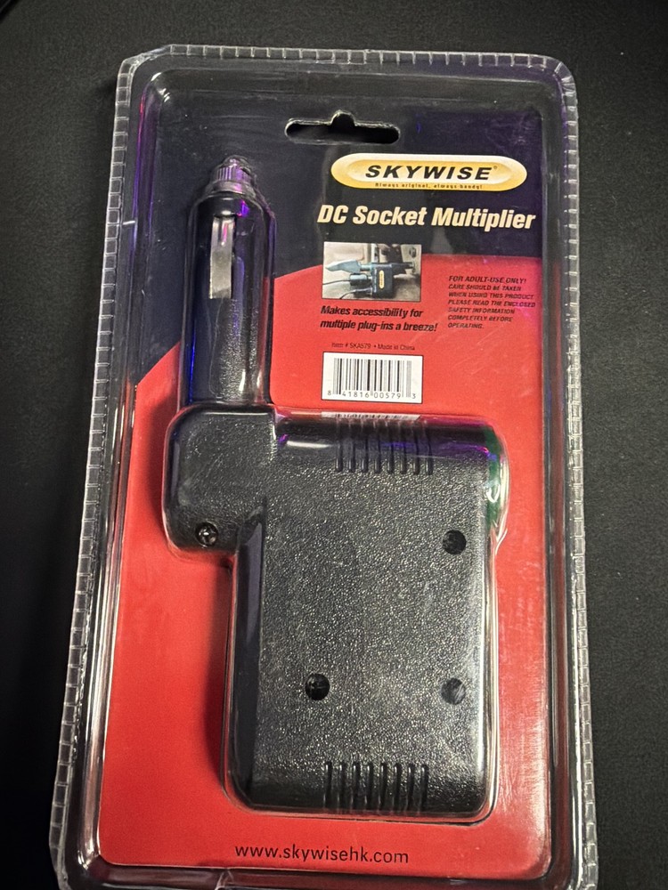 Skywise DC Socket Multiplier 12V 3-Way Lighter Accessory Adapter