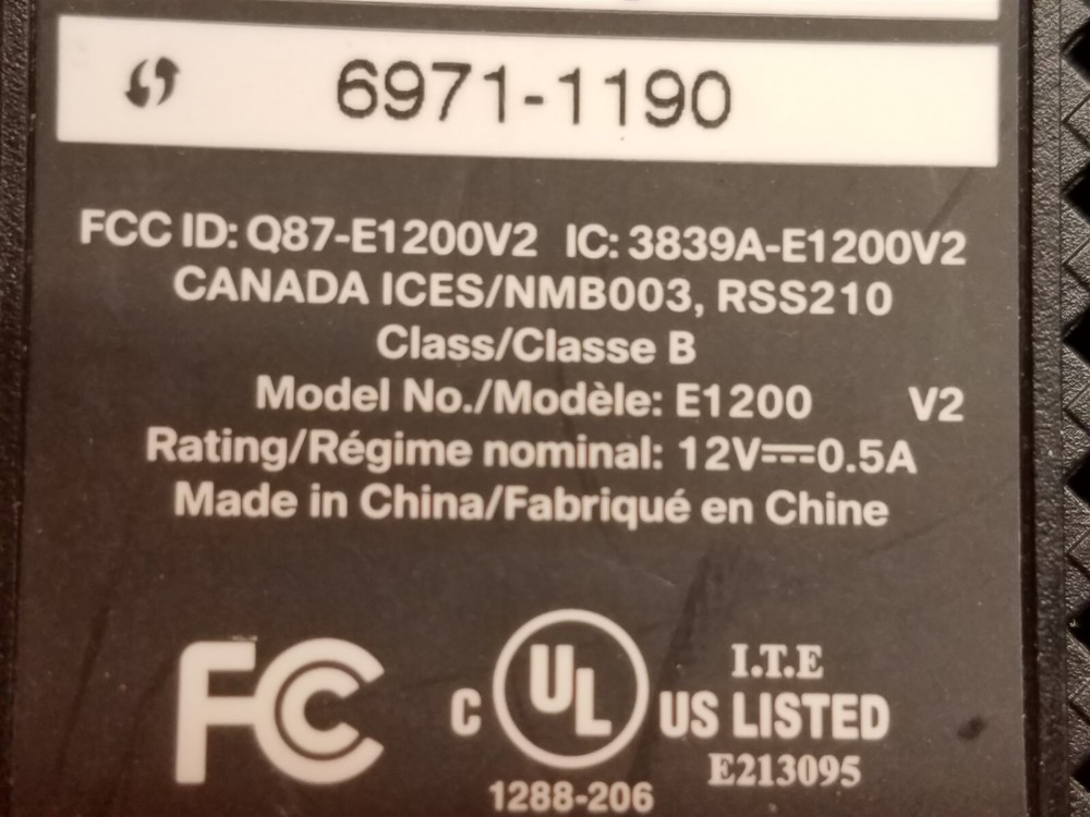 ⭐️⭐️⭐️⭐️⭐️ Cisco Linksys E1200 V2 Wireless Router No AC Adapter