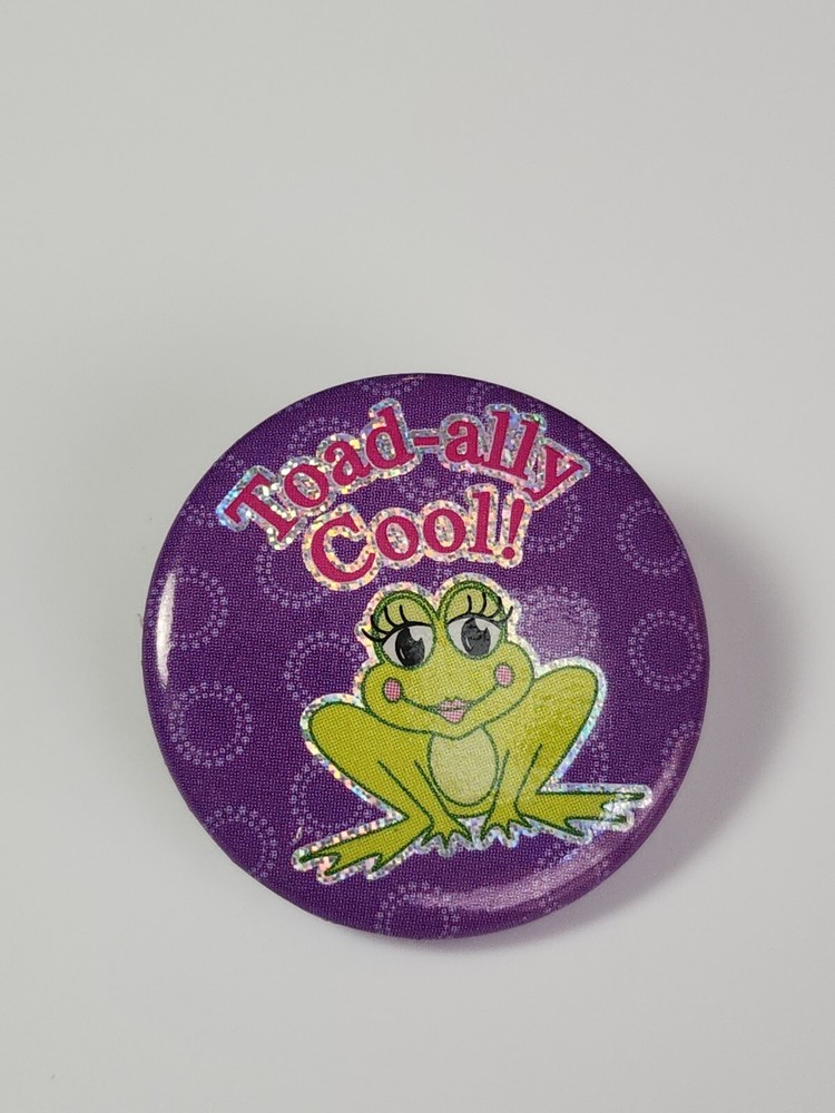 Toad-ally Cool Button Pin 1" Small Size Cute Toad