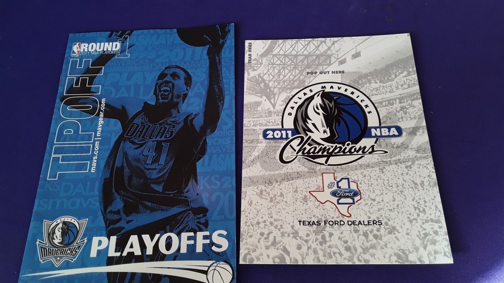 DALLAS MAVERICKS PROGRAM 2011 + JUMBO CHAMPIONS MAGNET 2011 DIRK NOWITZKI