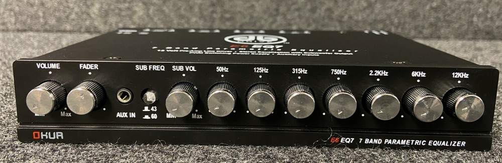 DB DRIVE OKUR E6 EQ7 7-BAND PARAMETRIC EQUALIZER 3 RCA OUTPUTS FRONT/REAR/SUB
