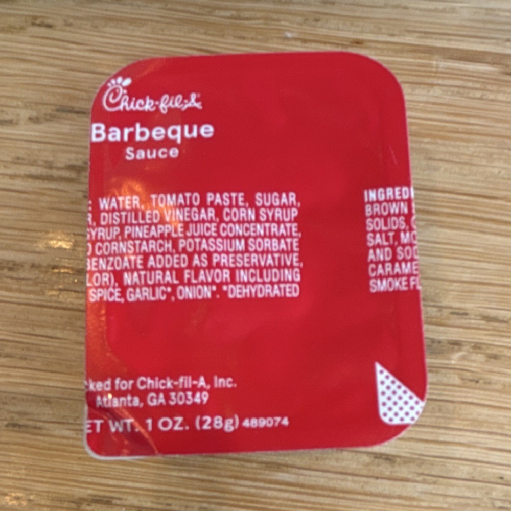 MISPRINTED Chick-fil-A Barbeque Sauce Packets