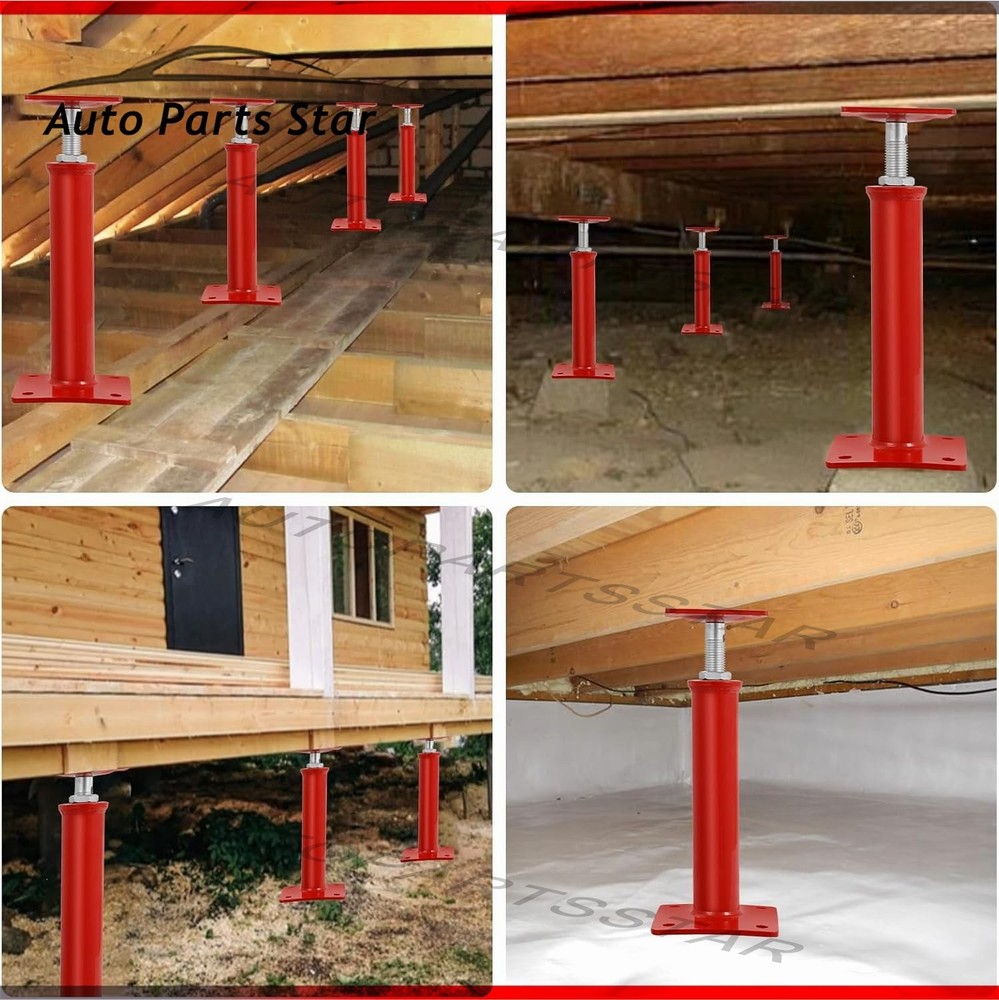 19"-36" Height Range Adjustable Floor Jack Post House Floor Leveling Lift 4pcs