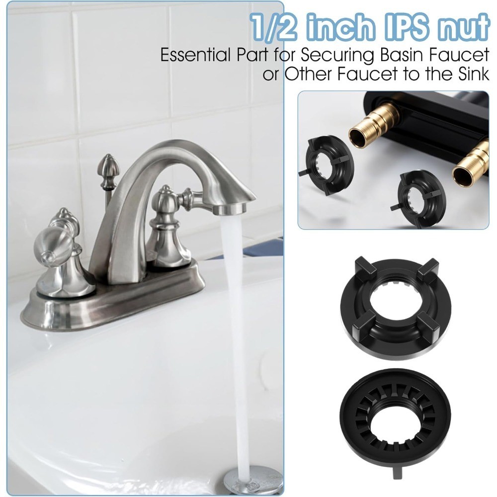 4-Pack Faucet Mounting Nuts Plastic Winged Lock Nuts Easy Install Kit for