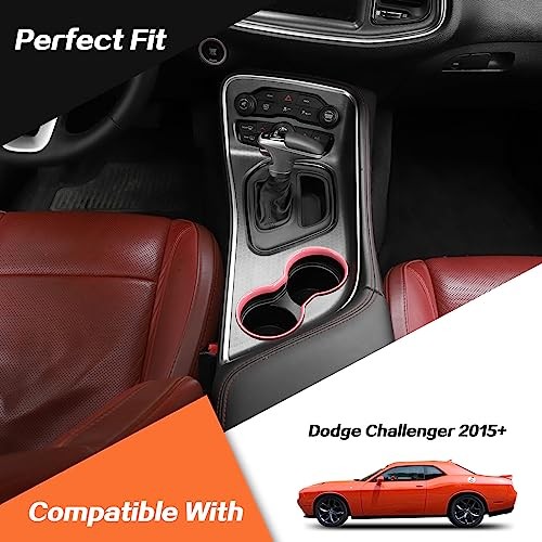 Front Cup Holder Cover Trim Interior Accessories Compatible with 2015 Pink