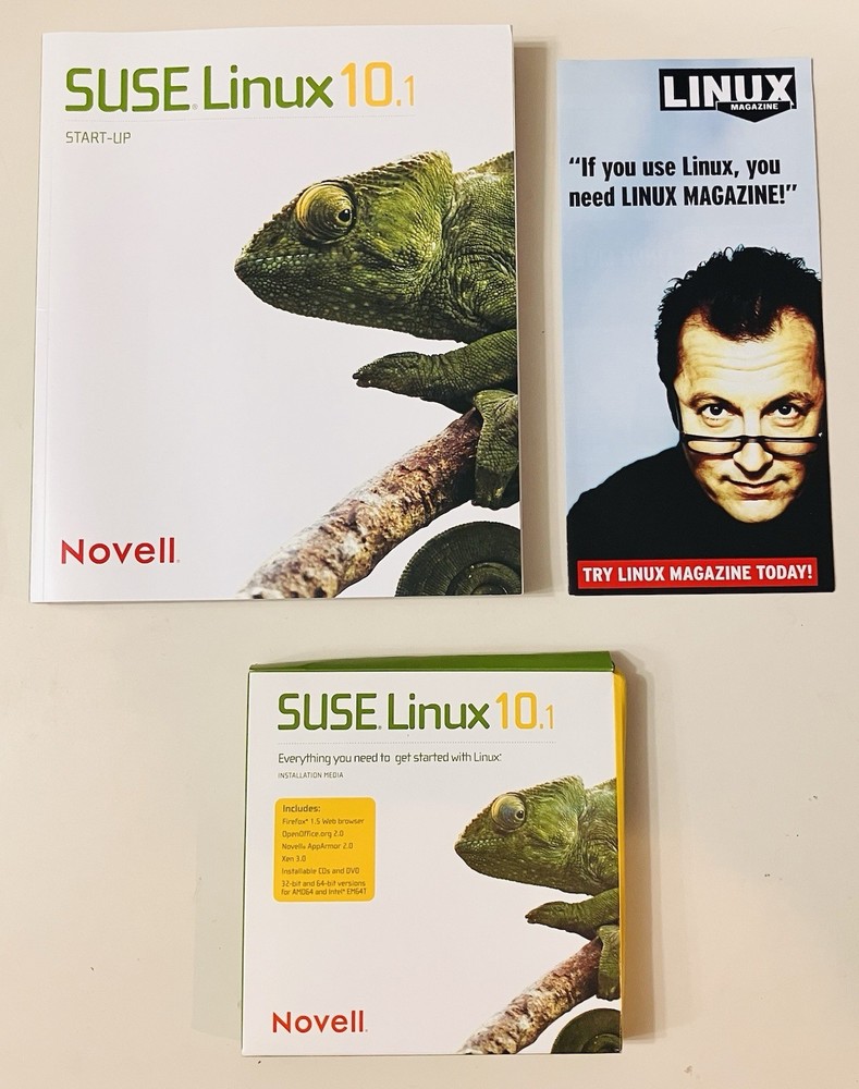 SUSE Linux 10.1 Strong Encryption Box Set 7-Disc CD/DVD + Manual Novell Complete