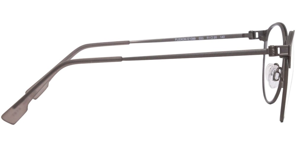 Flexon Men's Gunmetal Round Flex Titanium Eyeglass Frames - E1089 033