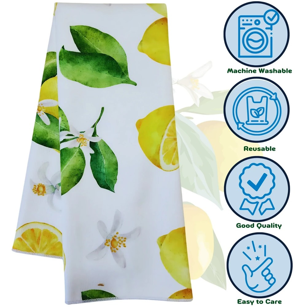 (2) Lemon Kitchen Kitchen Bathroom Bar Cotton Spring Summer NEW