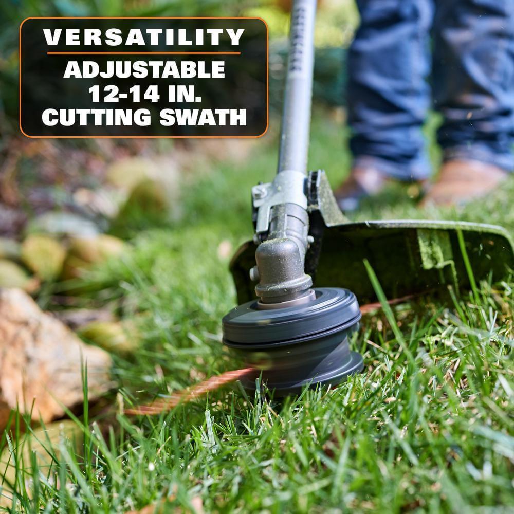 RIDGID 2-Tool Kit 14" 18V Brushless Cordless Battery String Trimmer Leaf Blower