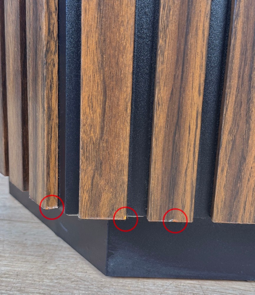 Mid-Century Hexagonal Walnut & Black Laminated Cocktail Table