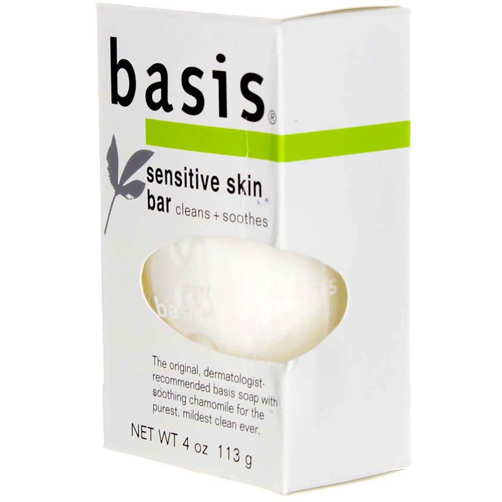 2 Pack Basis Sensitive Skin Bar Soap, Unscented, 4 oz